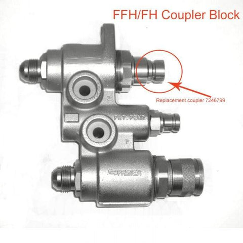 MALE FLAT FACE HYDRAULIC QUICK COUPLER BLOCK CARTRIDGE P/N 7246799