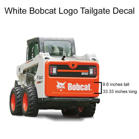 WHITE BOBCAT LOGO TAILGATE DECAL P/N 6735901